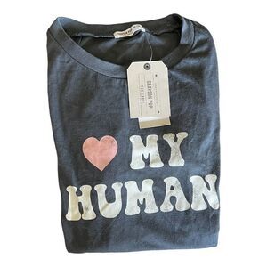 NWT Grayson Pup The Label I Love My Human Burnout Ranglan Dog Tee Shirt - Sz XL